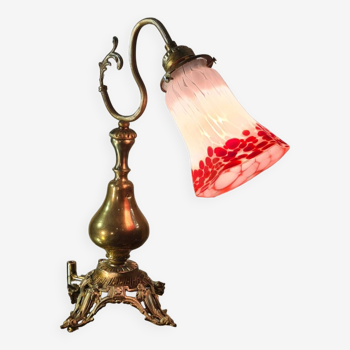 bronze and brass art nouveau lamp