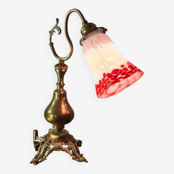 lampe  bronze et laiton art nouveau