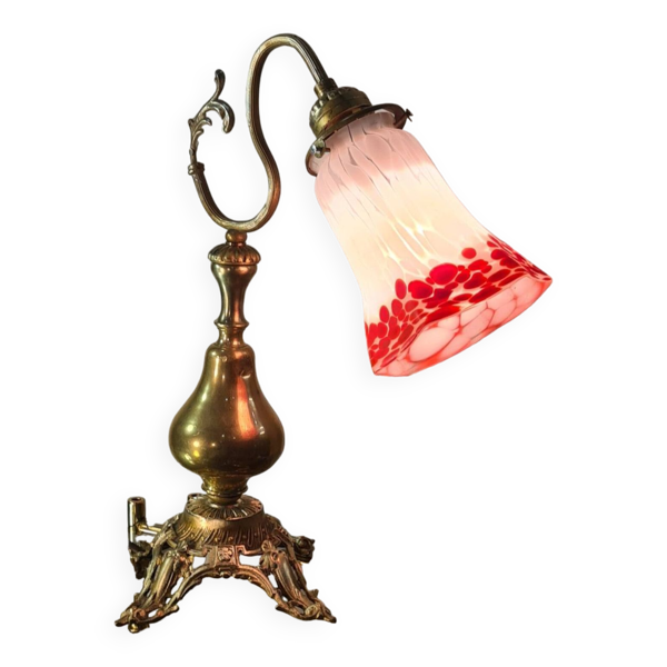 lampe bronze et laiton art nouveau