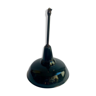 Vintage Industrial Black Enamel  Lamp, 1950s