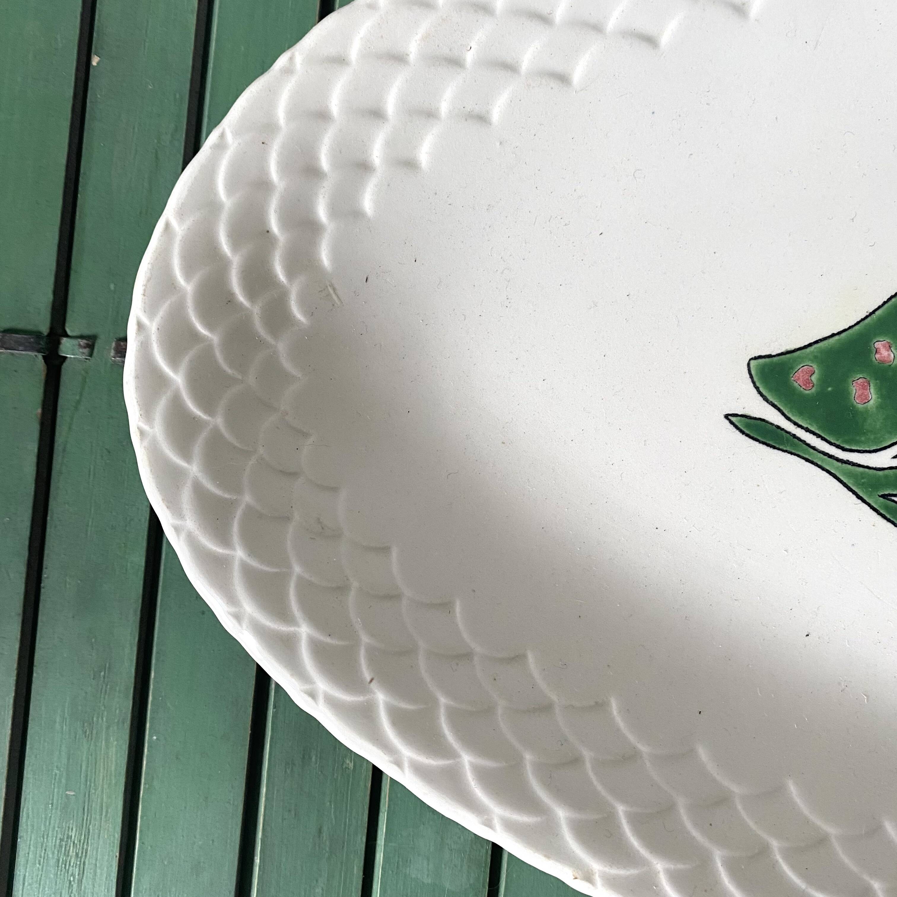 Large oval Gien fish dish, Halong Bay model