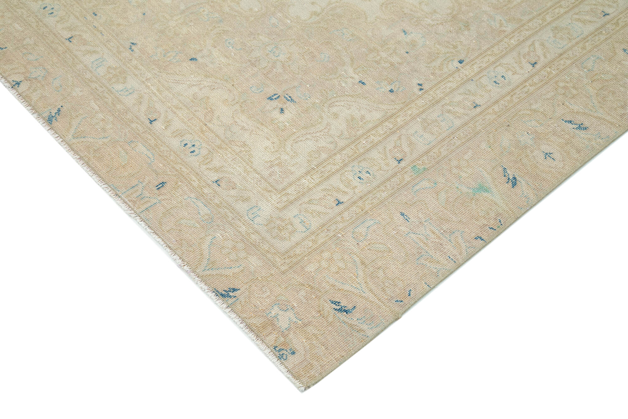 Hand-Knotted Persian Vintage 205 cm x 295 cm Beige Wool Rug