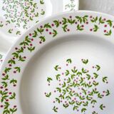 Assiettes creuses Ironstone Italienne Giovanni Valdarno motif vert rouge