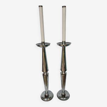 Designer stainless steel candle holders