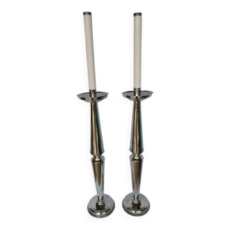 Designer stainless steel candle holders