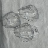 Small geometric carafe with diamond-shaped stopper and its 4 glasses