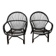 Paire de fauteuils en rotin vintage