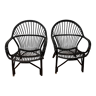 Pair of vintage rattan armchairs