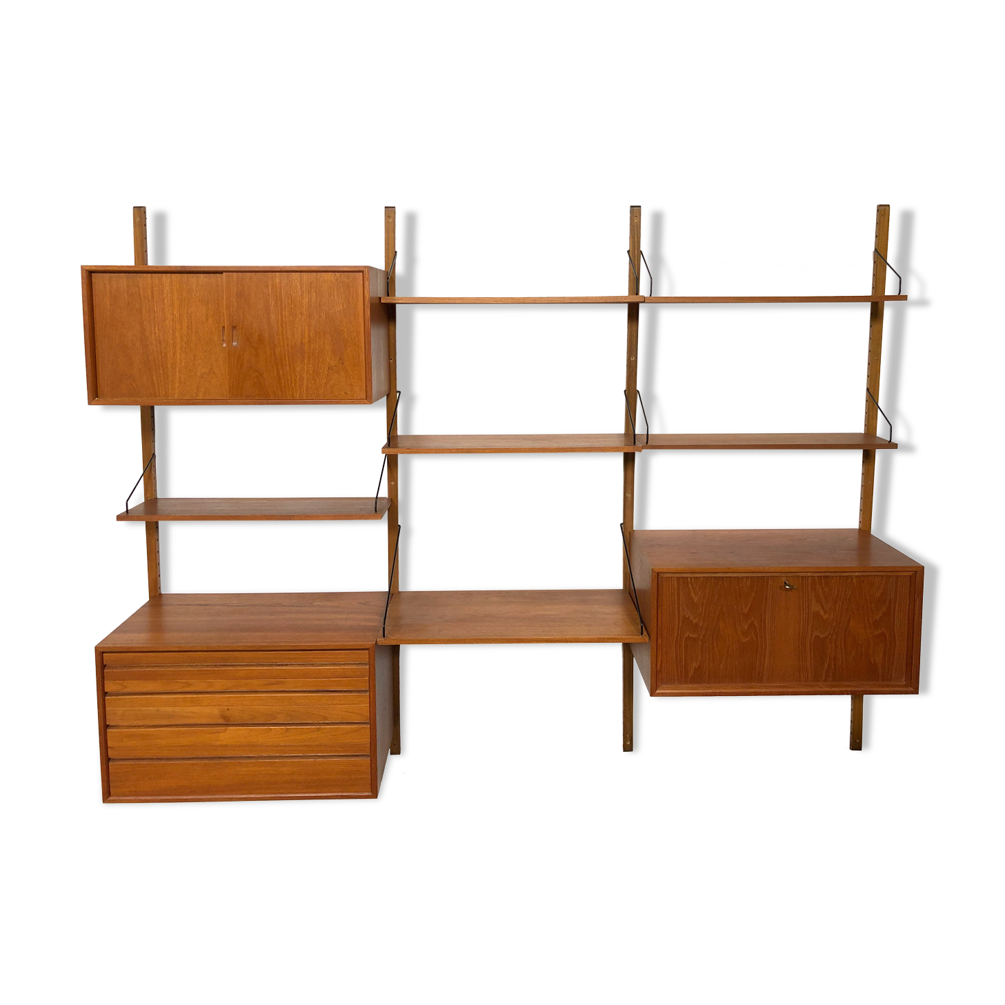 Vintage Poul Cadovius Royal System wall console from the 1960s