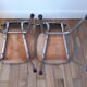 Duo de chaises en formica vert pastel années 70