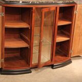 Art Deco 1930 walnut display cabinet