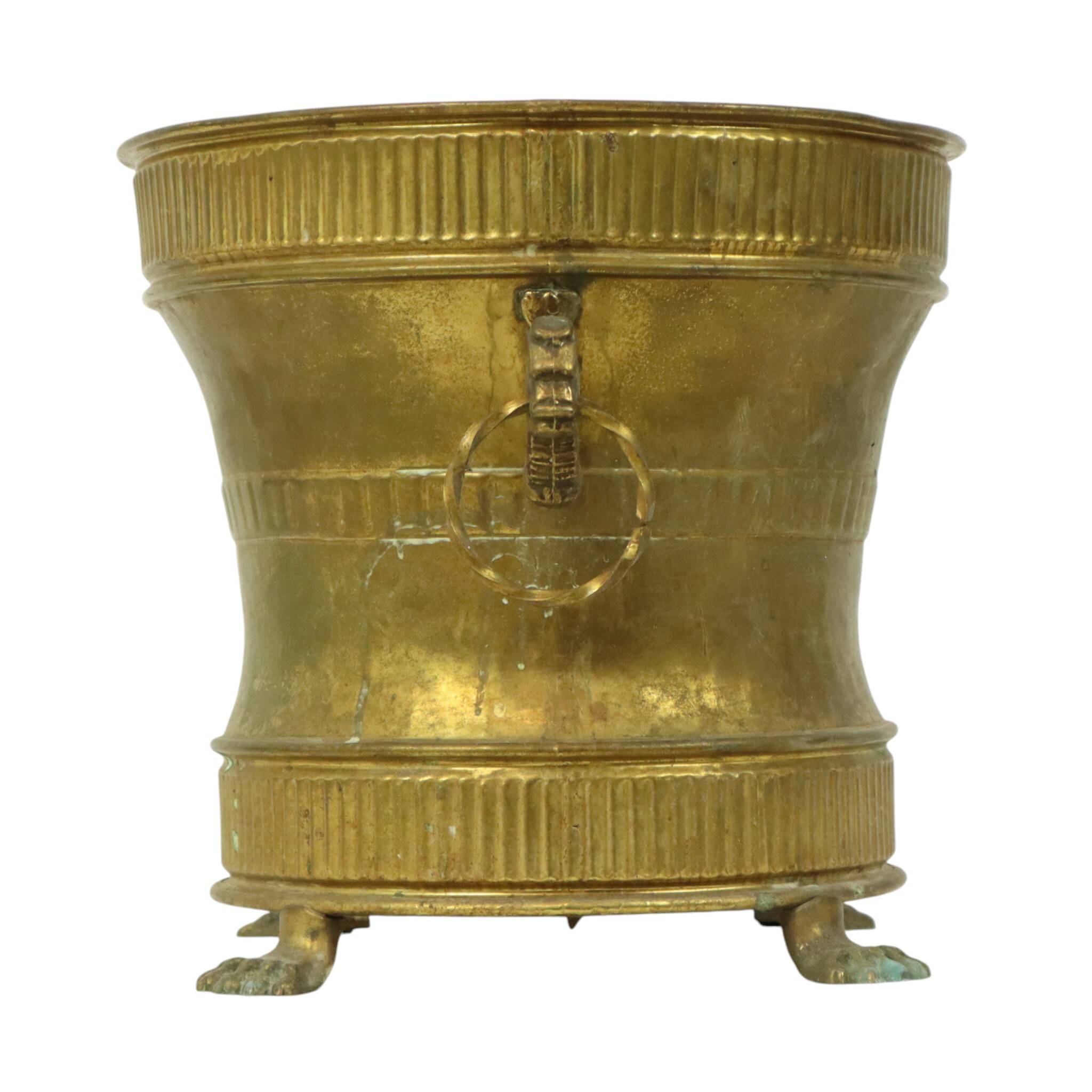 Old Brass Flower Pot Jardinière Mécap Belgium