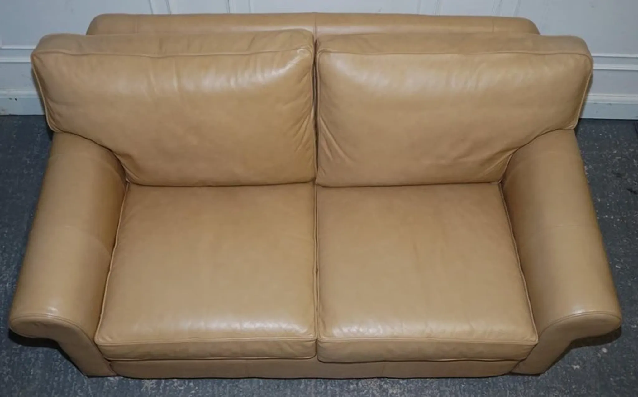 Brown Leather Two-Seater Sofa by Multi York England