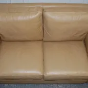 Brown Leather Two-Seater Sofa by Multi York England
