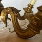 Pair of vintage painted wood wall lights