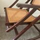Folding wooden rocking chair and cannage from the 70s