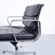 SOFT PAD CHAIR EA 217 EAMES BLACK LEATHER HERMAN MILLER PUBLISHED BY ICF 1970s