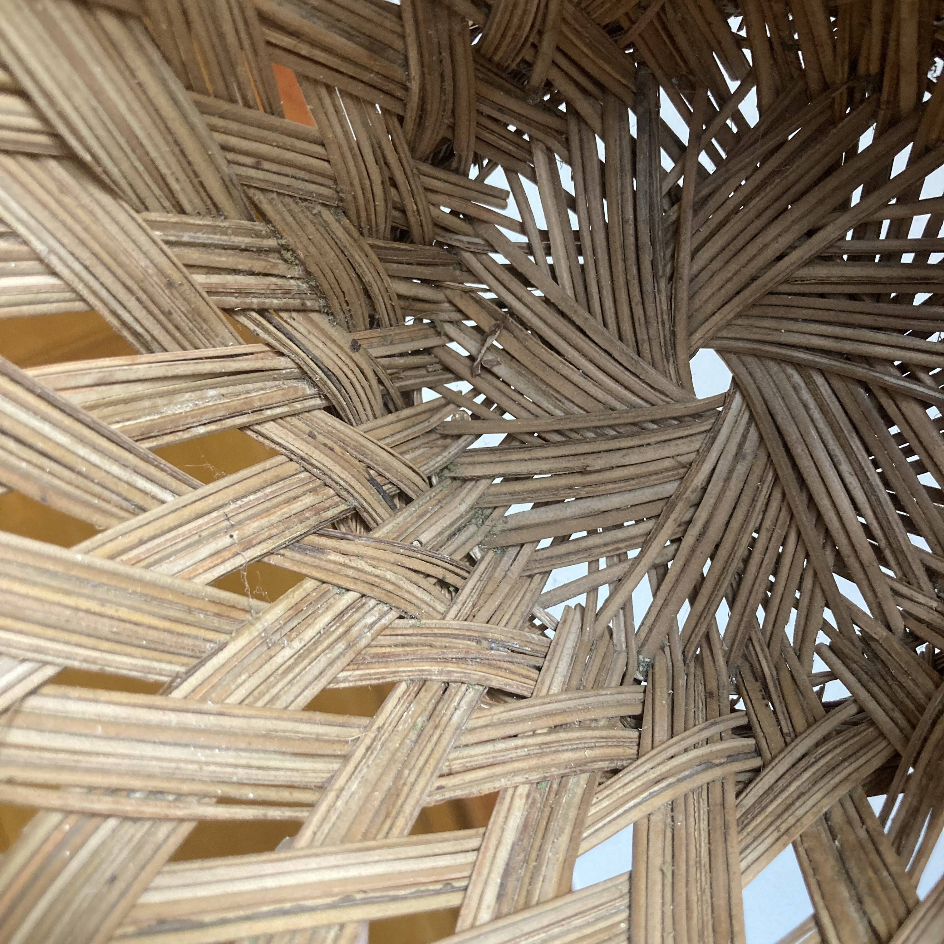 Vintage woven wicker plant pot cover