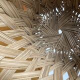 Vintage woven wicker plant pot cover