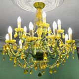 Large chandelier with glass and polypropylene pendants – 14 lights