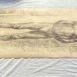 Large drawing of a man signed around 1943 pencil on paper dimensions: height -120cm-