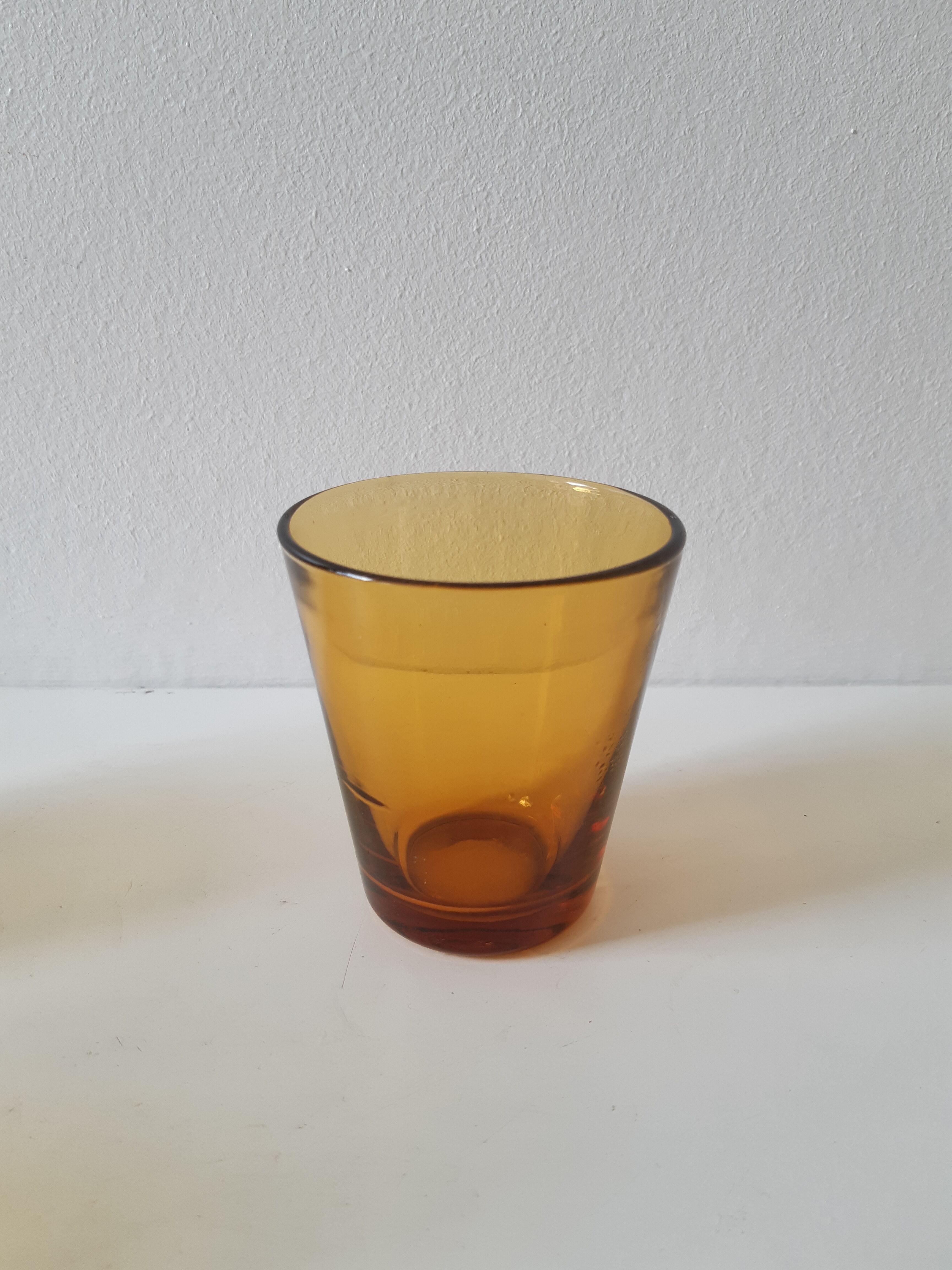 Set of 5 amber water glasses