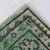 4x9 Rug For Living Room Green Oriental Turkish Vintage Rug, 135x270Cm