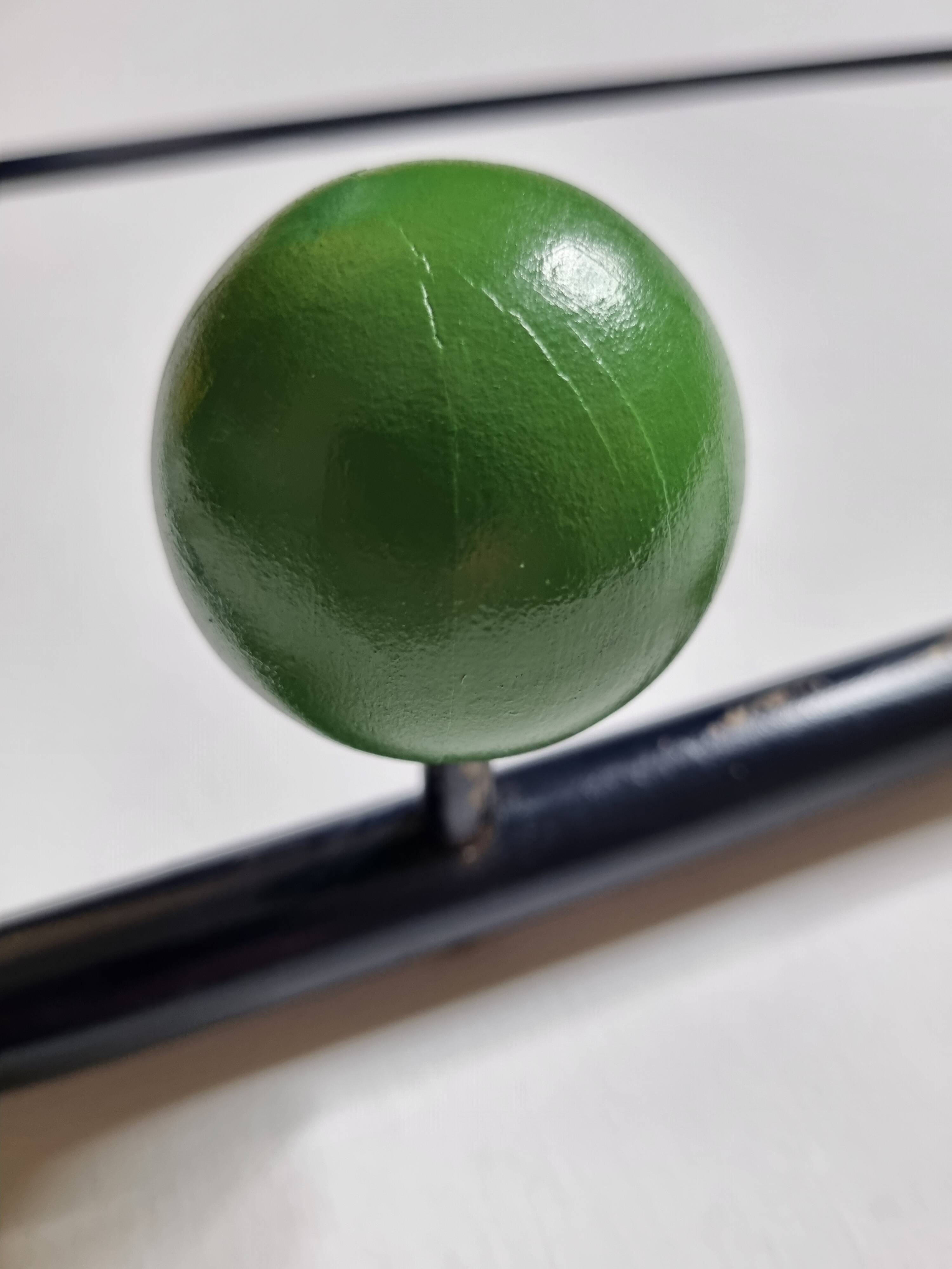 Vintage coat rack in metal and wood, 5 hooks, 74 cm