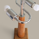 Modernist sculptural lamp wood/chrome/hammered brass - 1970s era