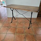 Old oak bistro table, 125cms L