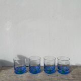 4 Verres à eau ou whisky Luminarc vert et bleu
