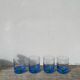 4 Luminarc green and blue water or whisky glasses