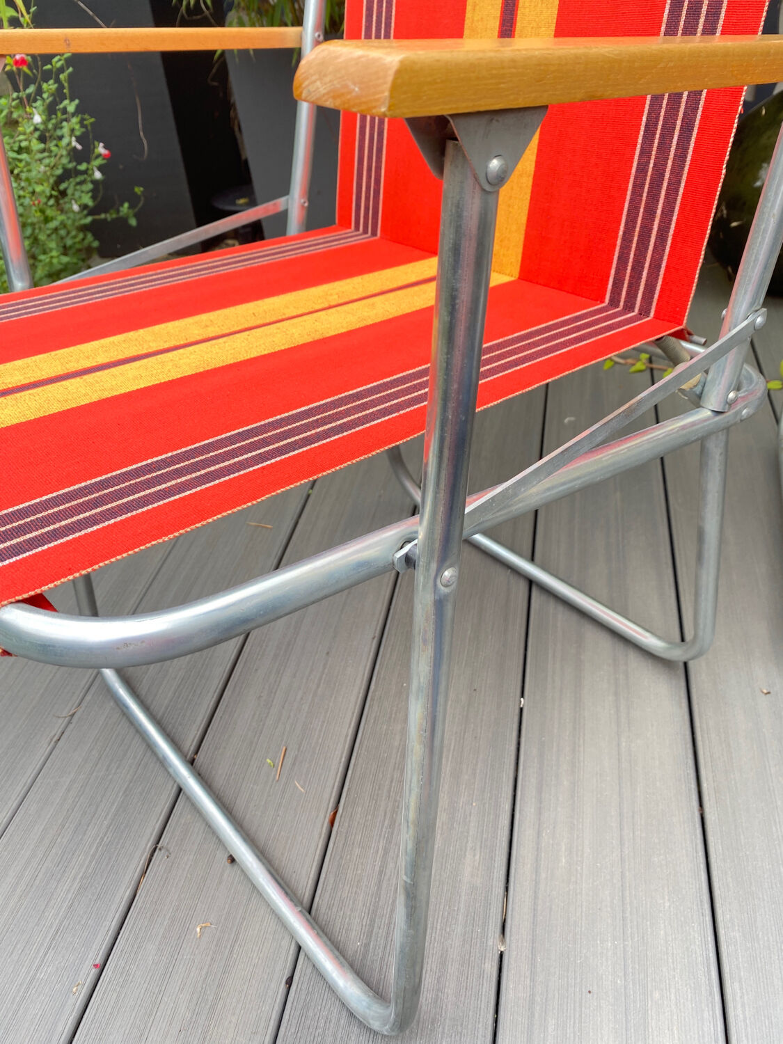 Pair of vintage folding camping chairs