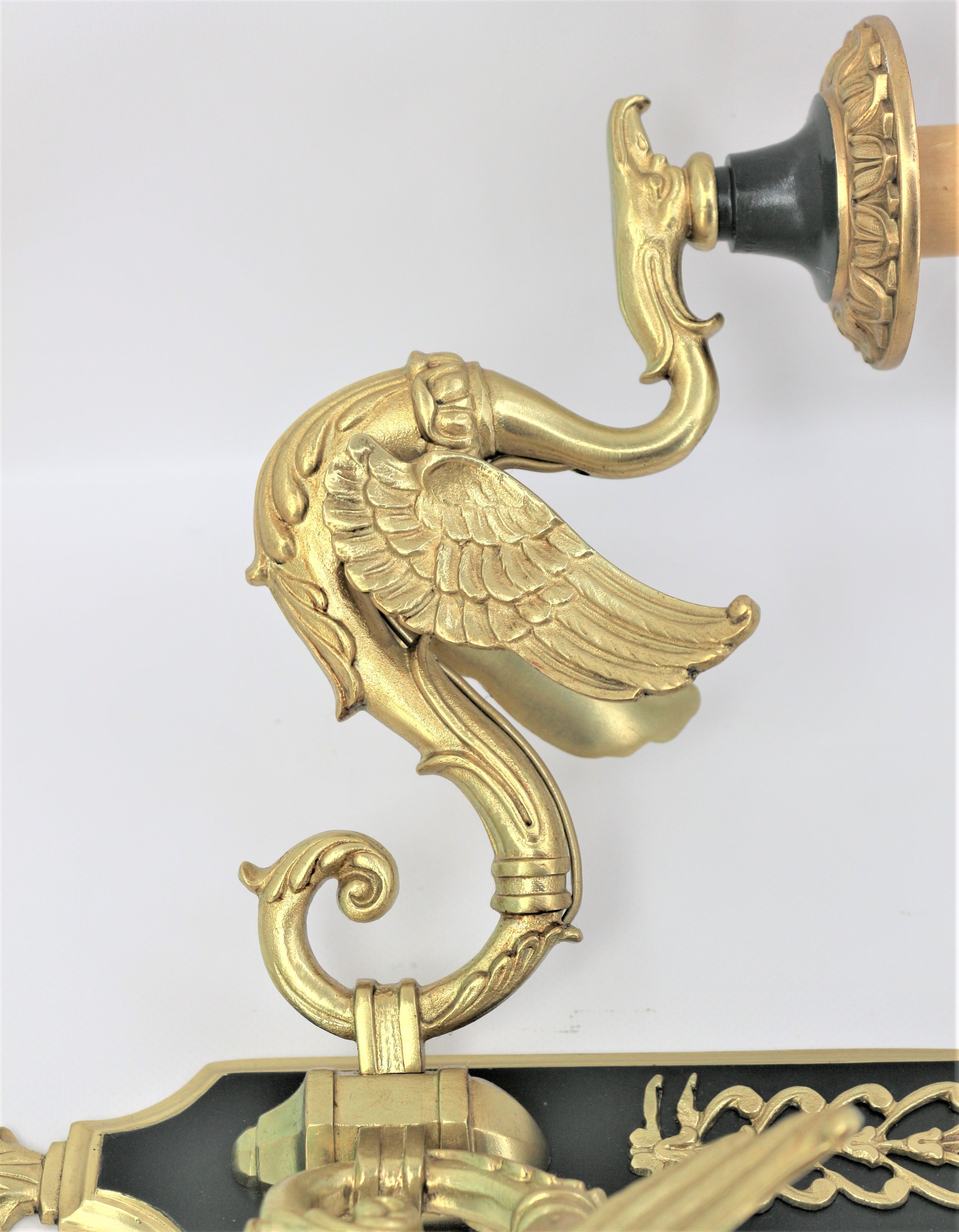 Pair of empire-style bronze wall light