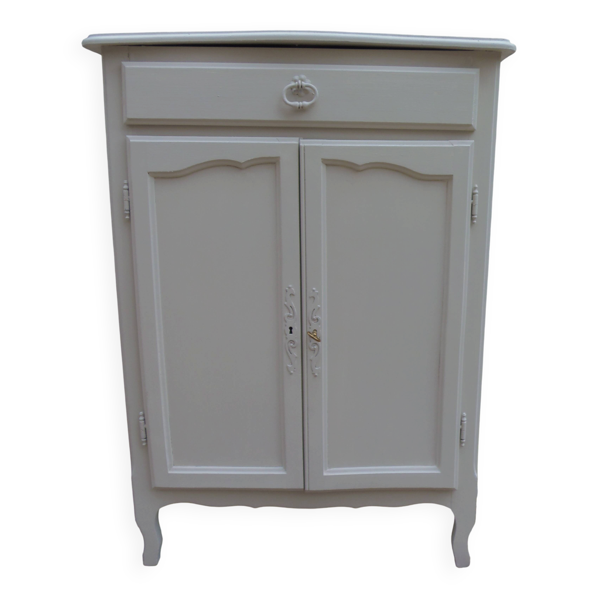 Small buffet, reimagined storage unit in beige.