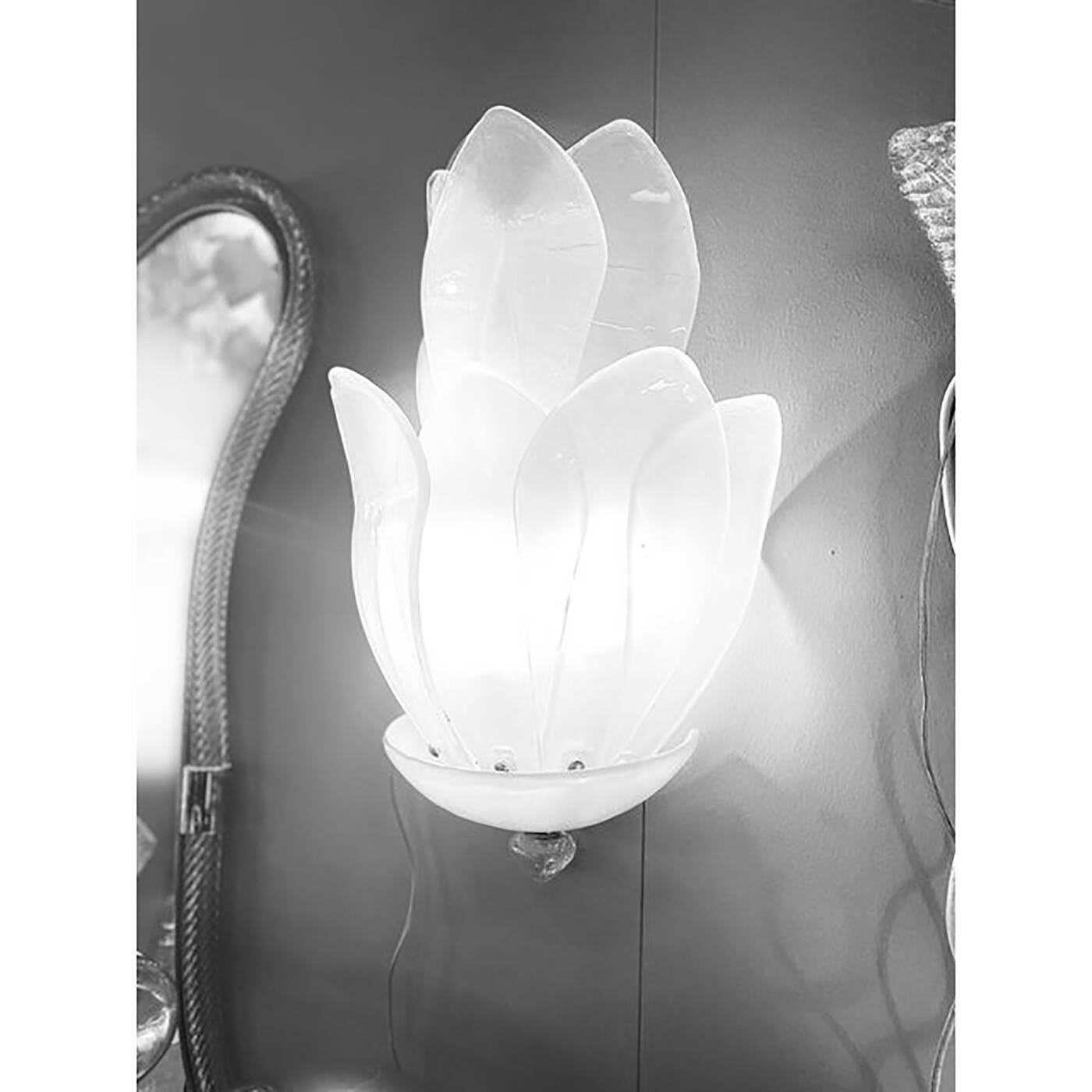 Wall Light Murano Glass Sand Color Italian Flowers by SimoEng