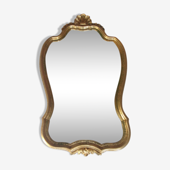 Miroir ovale doré avec coquille 48x80cm