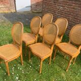 Set of 6 Louis XVI style cane medallion chairs