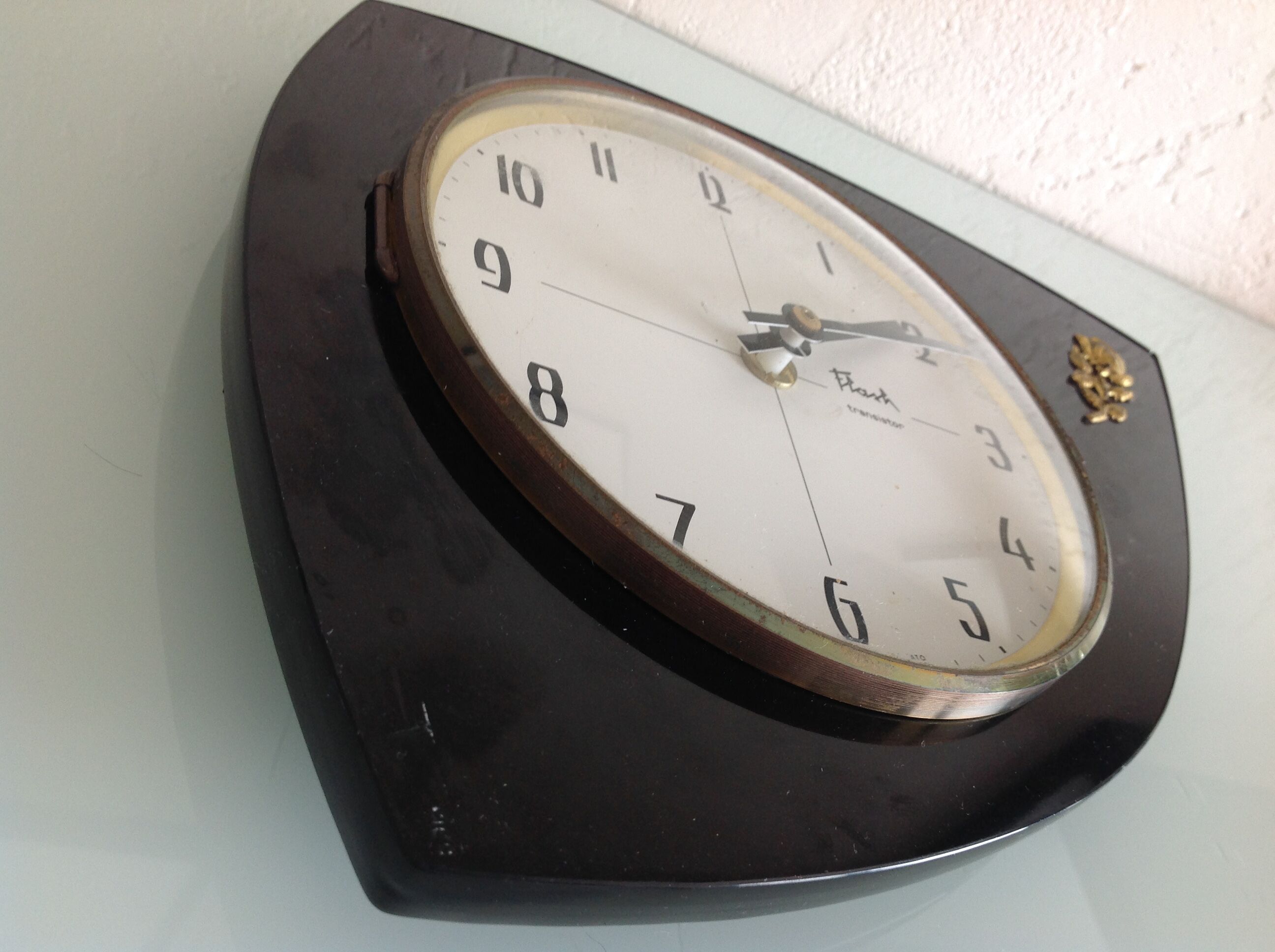 Flash Transistor/ vintage 50-60s black formica clock