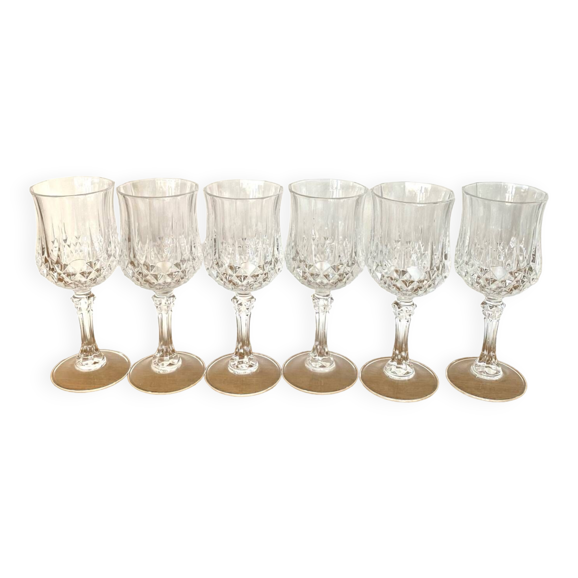 Wine glasses - Cristal d'Arques - Longchamp model - Perfect condition - vintage