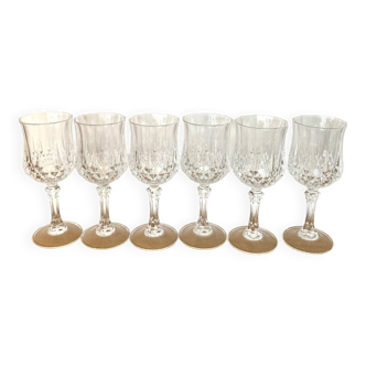 Verres à vin -  Cristal d'Arques - Modèle Longchamp - Parfait état - vintage