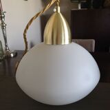 Large translucent white glass globe - Ufo shape - Space Age - 1950s/1960s