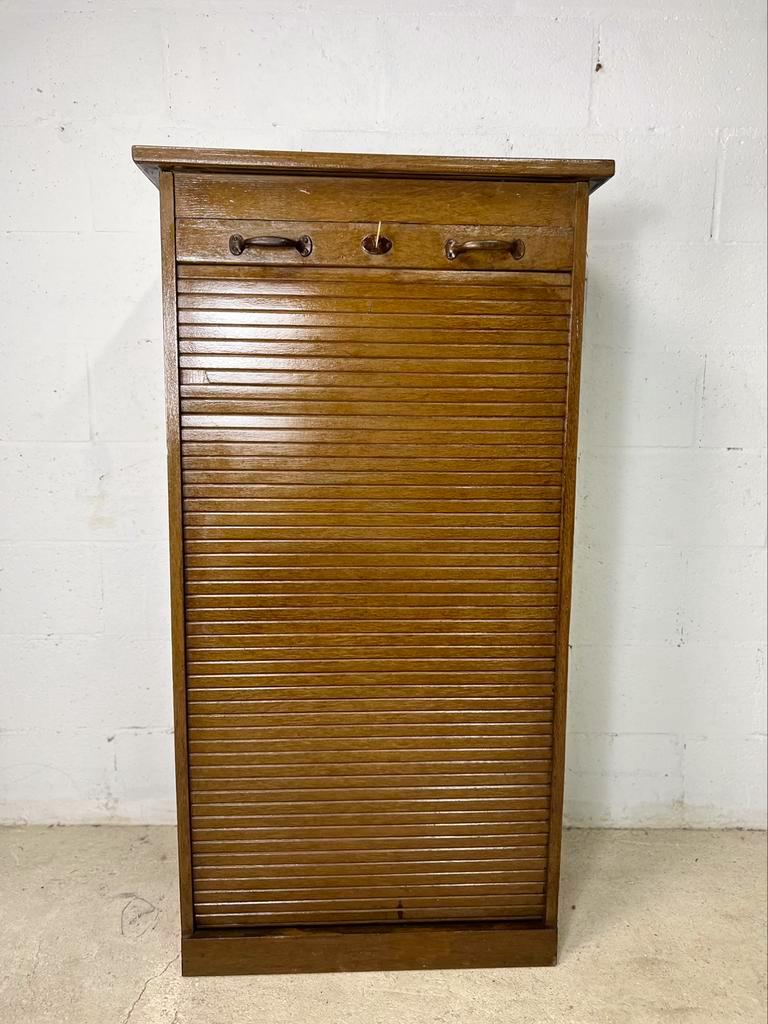 Vintage wooden filing cabinet / shutter cabinet / column cabinet