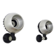 Pair of adjustable chrome eyeball wall lights. Diameter 17 cm - 6.69 " 70s-80s