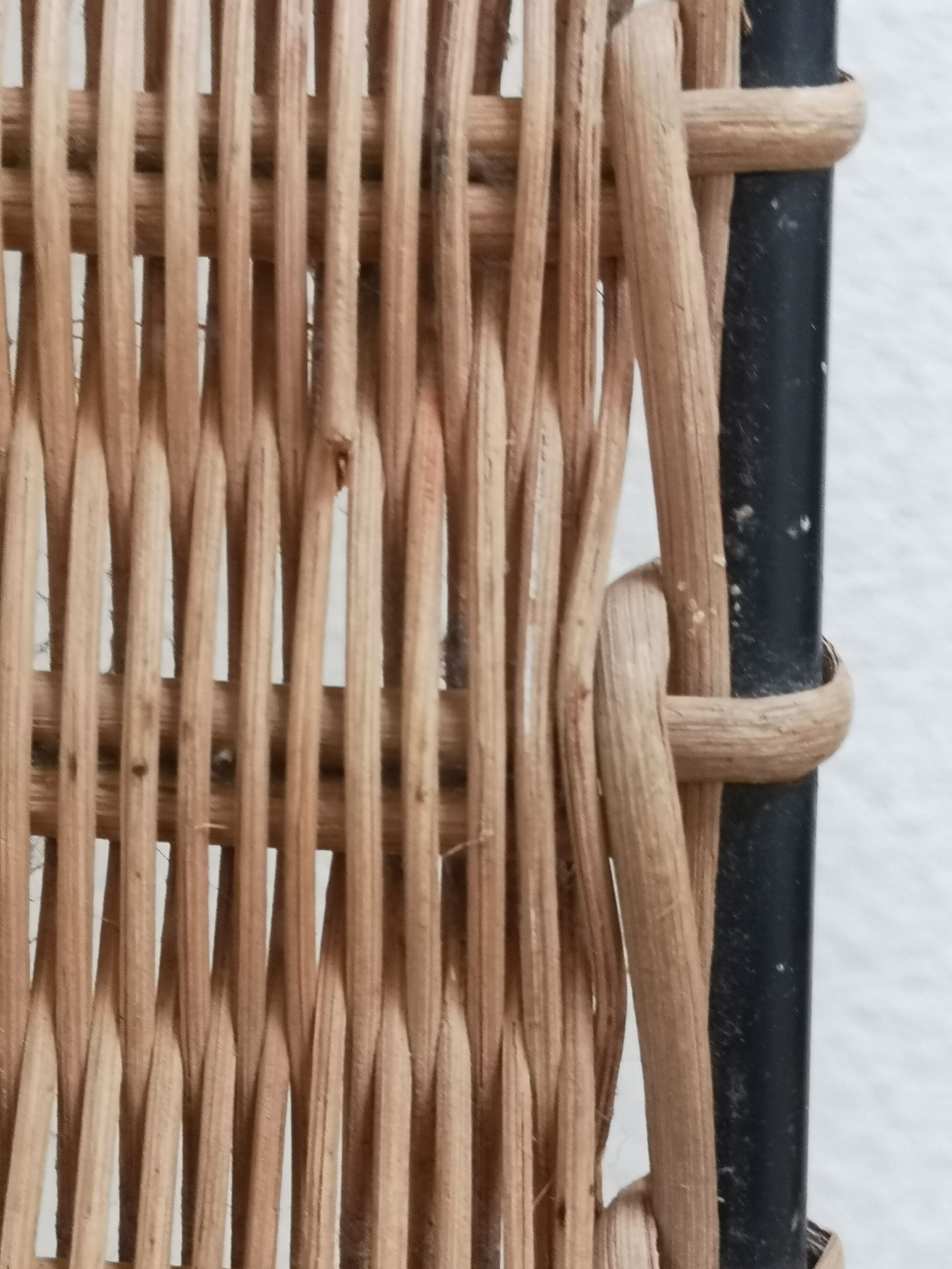 Side table in metal and rattan 50s