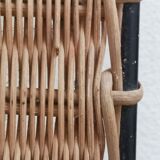 Side table in metal and rattan 50s