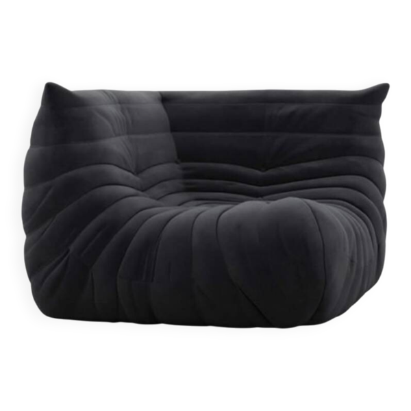 Chauffeuse togo ligne roset (2 modules dispos) – cuir diva noir – état neuf