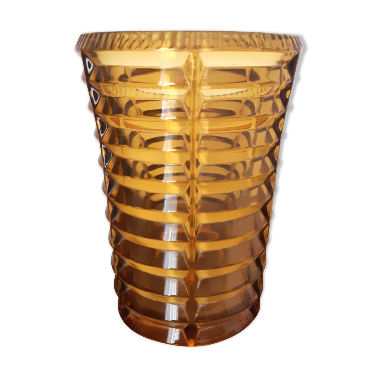 Vintage amber glass vase