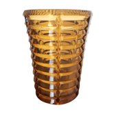 Vintage amber glass vase