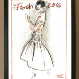 Drawing by karl lagerfeld for fendi